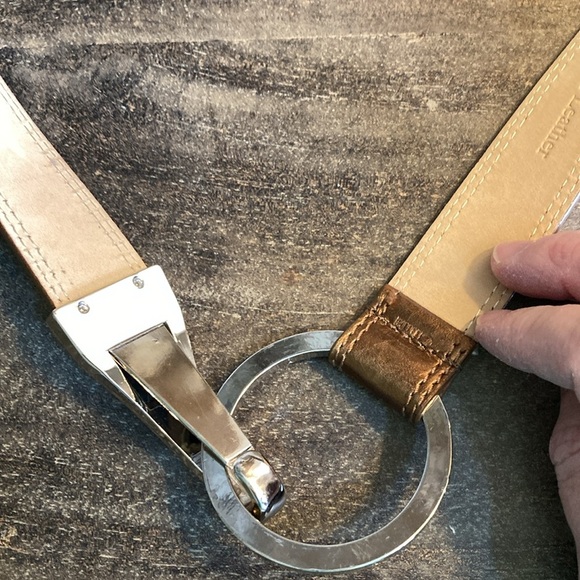 WCM New York Womens Bronze‎ Belt S Silver Circle Hook Buckle Adjustable - Picture 4 of 8